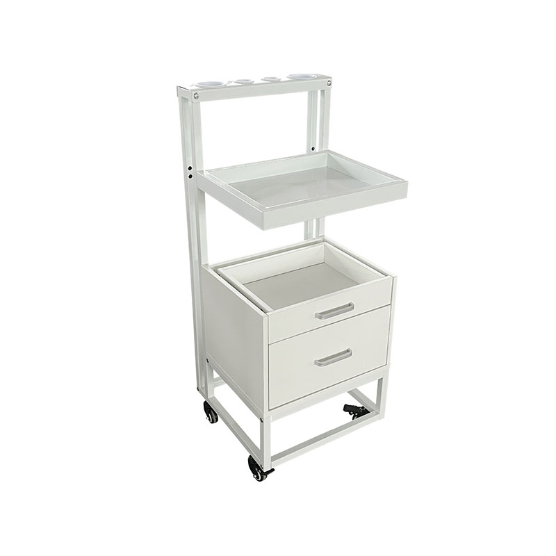 HZ2084BK /HZ2084W Парикмахерская тележка с металлическим держателем инструмента и корзиной