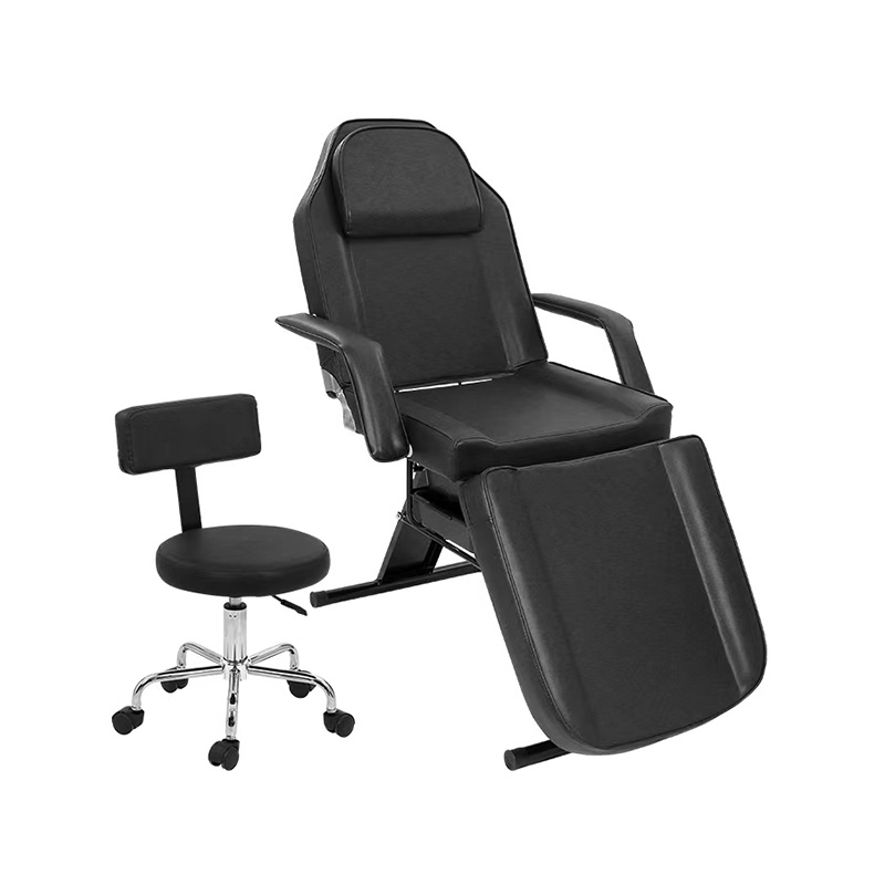 HZ009BKD / HZ009PKD / HZ009WD Массажное салонное тату-кресло, кровать косметолога с салонным табуретом