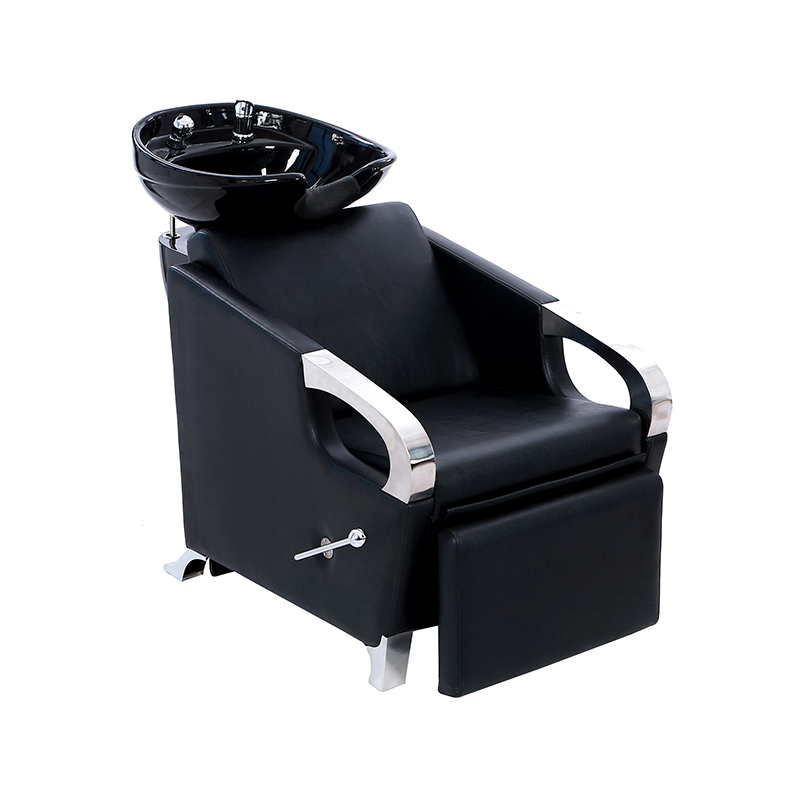 HZ9018 / HZ9018G Black & gold шампунь для обратной промывки - наклонная белая фарфоровая чаша